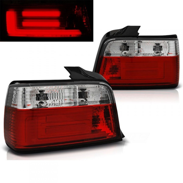 2 rear lights BMW Serie 3 E36 sedan LED BAR 90-99 - Red