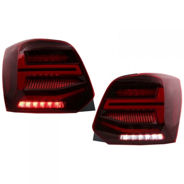 2 Feux arriere VW Polo 6R dynamiques - fullLED - Rouge Cerise