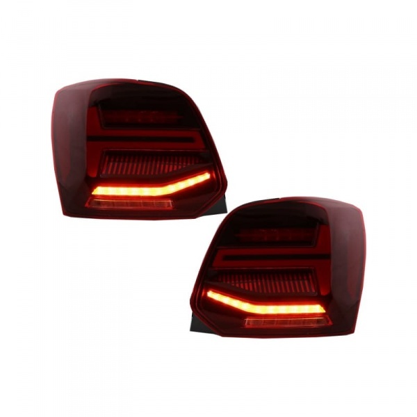 2 Feux arriere VW Polo 6R dynamiques - fullLED - Rouge Cerise
