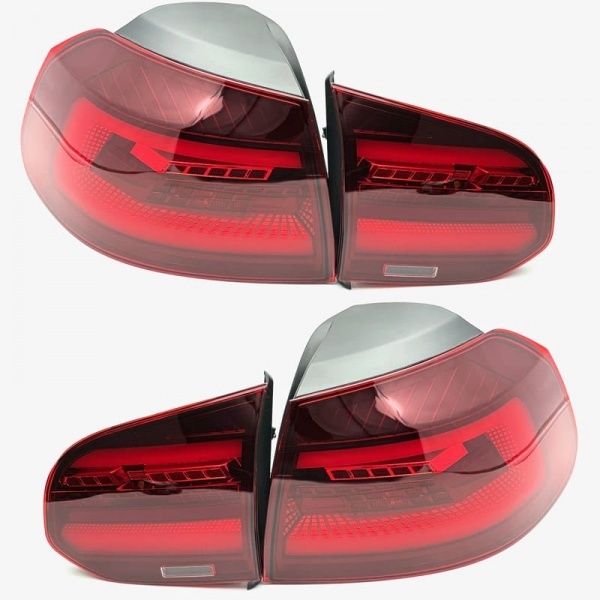 2 Feux arriere VW Golf 6 - fullLED dynamiques - look G8 - Rouge Cerise