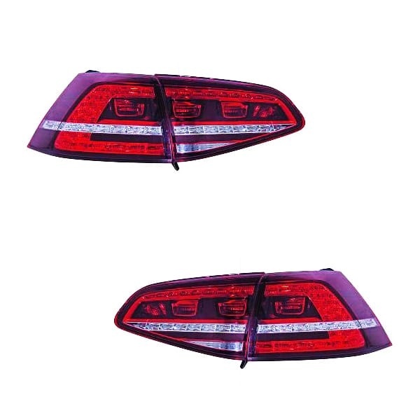 2 Feux arriere VW Golf 7 - LED - Rouge