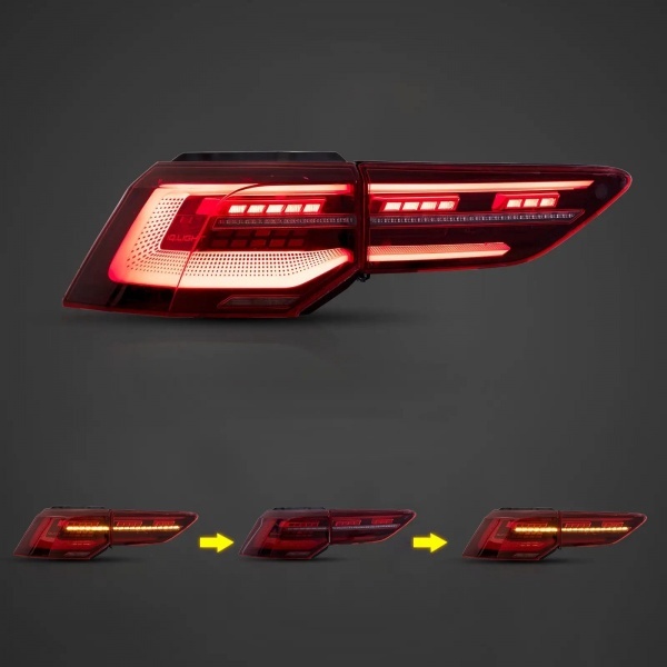 2 Feux arriere dynamiques VW Golf 8 20-24 - LED look IQ - Rouge