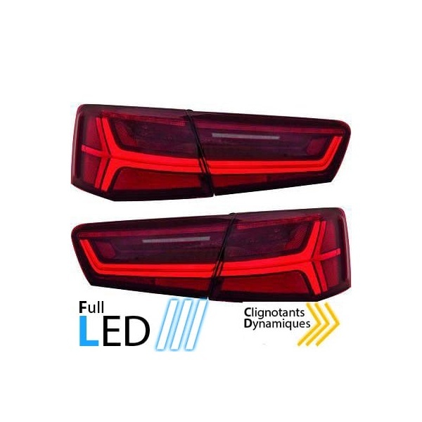 2 Feux arriere LED AUDI A6 C7 - fullLed Rouge - Dynamiques