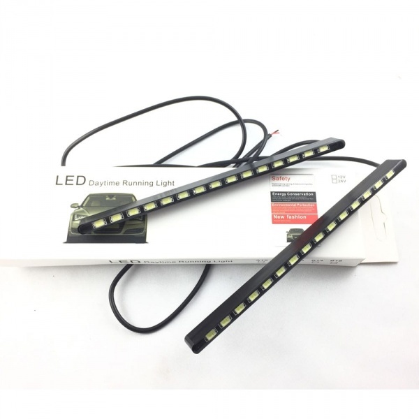2 Feux de jour LED Slim 16cm - blanc xenon