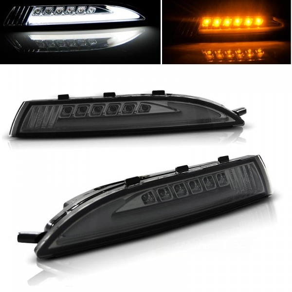 2 Feux de jour LED LTI DRL Ready teinté - VW Scirocco + cligno - Blanc