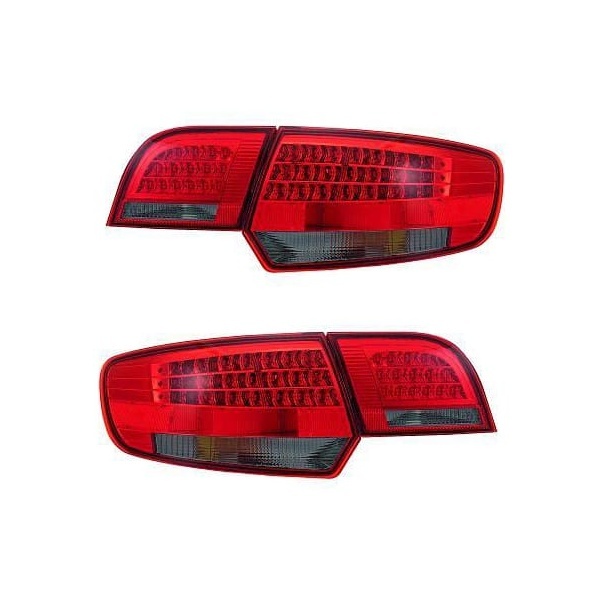 2 Feux AUDI A3 8PA Sportback LED 04-08 rouge teinté