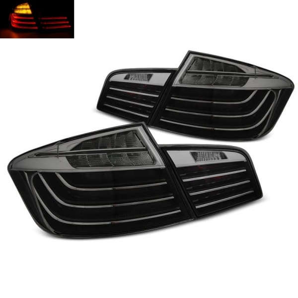 2 Feux arriere LED BMW Serie 5 F10 look LCI - 10-13 - Noir Fume
