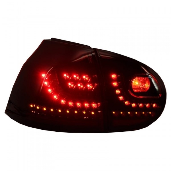 2 Feux arriere VW Golf 5 03-08 LED LTI look G6 - Rouge Cerise