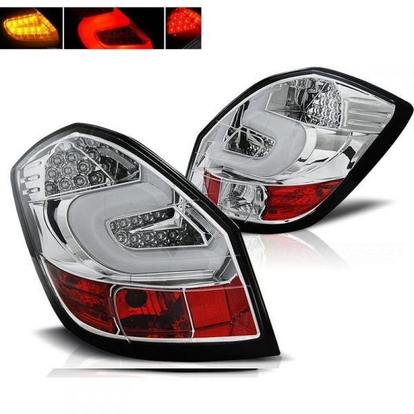 2 Feux arriere LED Skoda Fabia II - 07-14 - Chrome