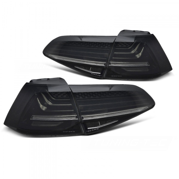 2 Feux arriere dynamiques VW Golf 7 - look laser - Noir fume
