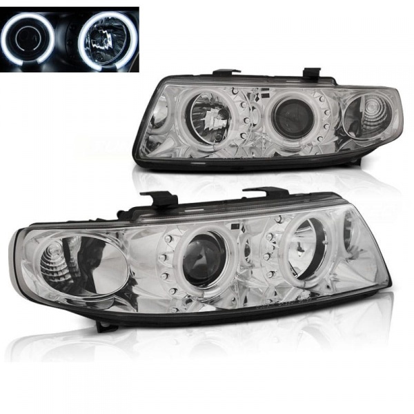 2 Phares SEAT Leon Toledo 1M 99-04 - Angel Eyes CCFL - Chrome