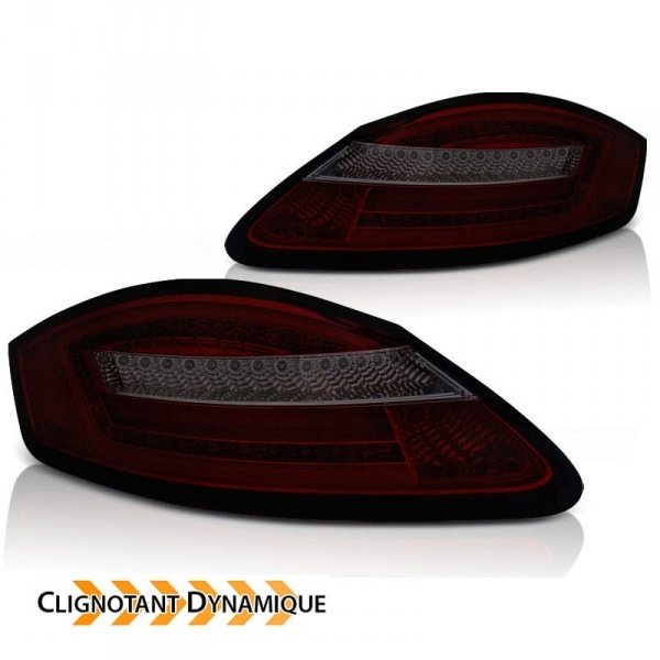 2 Feux Porsche Boxster Cayman 987 fullLED dynamiques 04-08 - Rouge fume