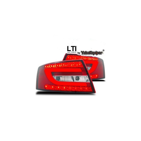 2 Feux arriere AUDI A6 (C6 4F) LTI 04-08 Rouge / Clair 7pin