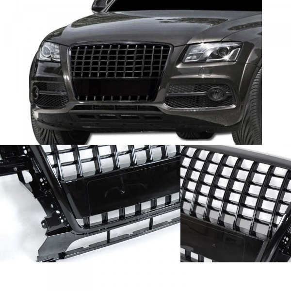 Grille calandre Audi Q5 - look S phase 1 - Noir Brillant - PDC