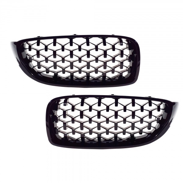 Grilles calandre BMW Serie 4 F32 F33 F36 look Diamant - Noir Brillant
