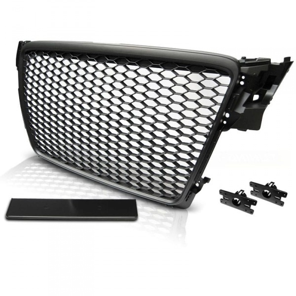 Grille calandre Audi A4 B8 08-11 - noir mat - look RS4