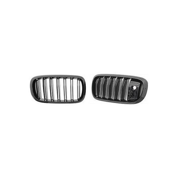 Grilles calandre BMW X5 F15 X6 F16 13-18 camera - Noir Brillant look M
