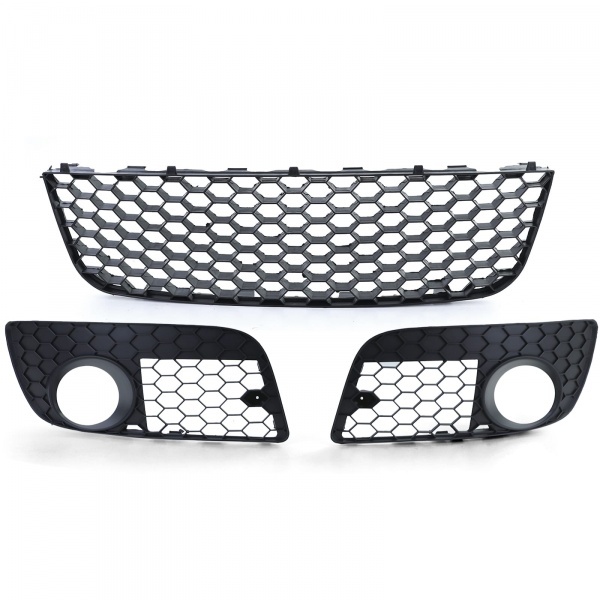 Calandre Nid D'abeille Noir Mat Pour Audi A4/S4 B6 (8E) 2001-2005 - Remplacement Look Sport