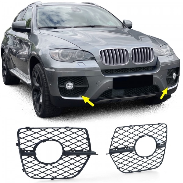 Grilles antibrouillard BMW X6 E71 06-14 - Noir Mat