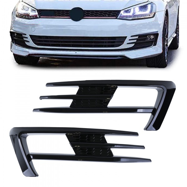 Grilles VW GOLF 7 phase 1 - look GTI nid d'abeille - Noir brillant