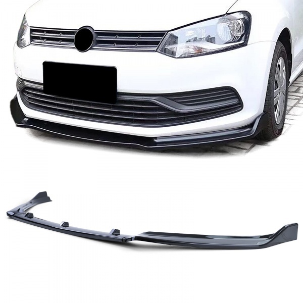 Spoiler lame avant VW Polo 5 - 6C 14-17 - look sport noir brillant