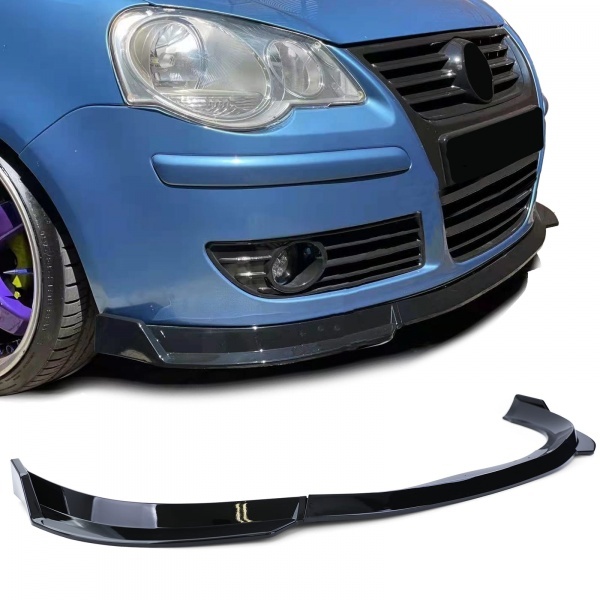 Spoiler lame avant VW Polo 4 9N3 05-09 - look sport noir brillant