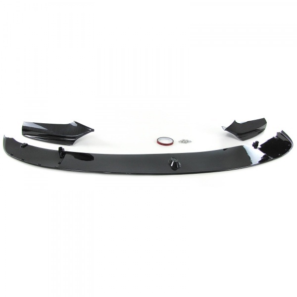 Spoiler lame pare choc - BMW Serie 5 F10 F11 10-17 - look mperf 1 piece - noir carbone