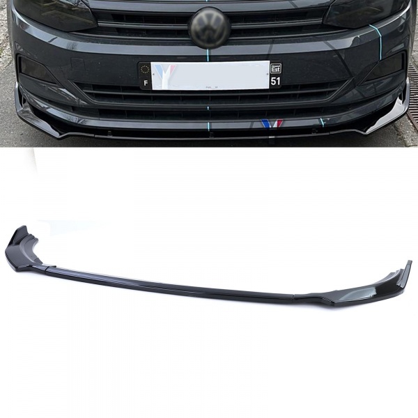 Spoiler lame avant VW Polo 6 - AW 17-21 - look sport noir brillant