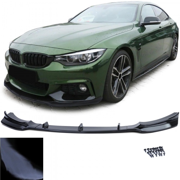 Spoiler lame pare choc - BMW Serie 4 F32 F33 F36 - look mperf - noir brillant