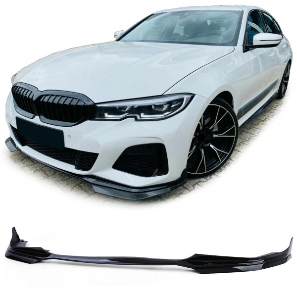 Spoiler lame pare choc - BMW Serie 3 G20 G21 18-21  - look mperf - noir brillant