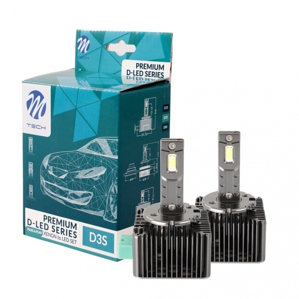 M-TECH - 2 ampoules LED D3S Premium 6000K - 35W - plug&play
