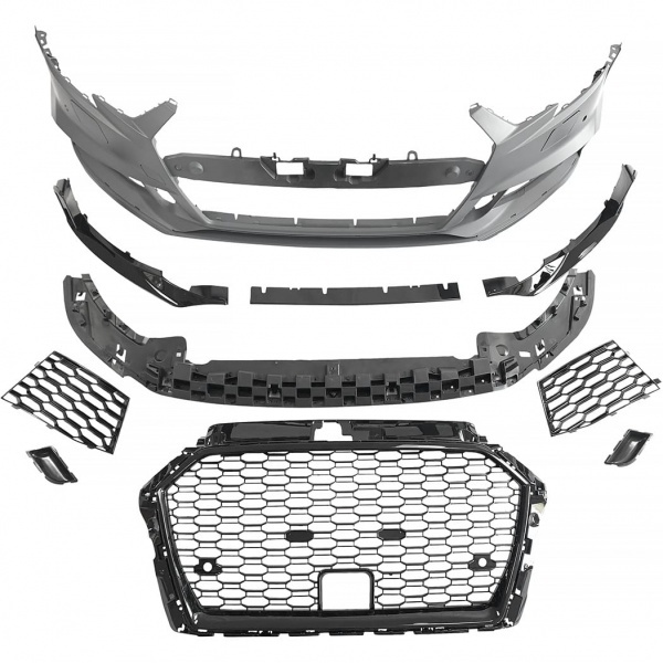 Pare choc avant AUDI A3 8V berline facelift 16-19 - Look RS3 - Noir - ACC - PDC