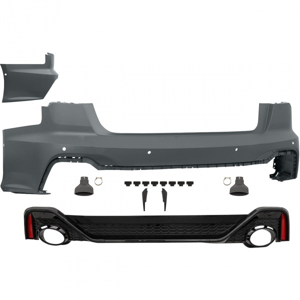 Pare choc arriere AUDI A6 C8 berline 18-22 - Look RS6 - Noir