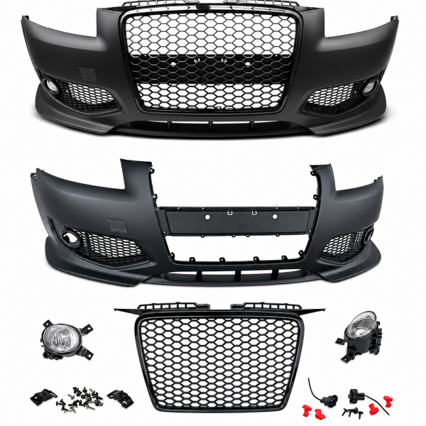 Pare choc avant AUDI A3 05-08 Look RS3 - Noir brillant