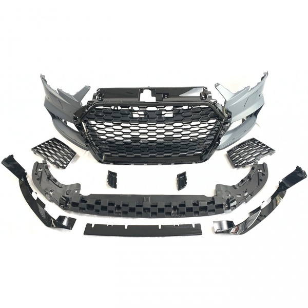 Pare choc avant AUDI A3 8V berline facelift 16-19 - Look RS3 - Noir - PDC