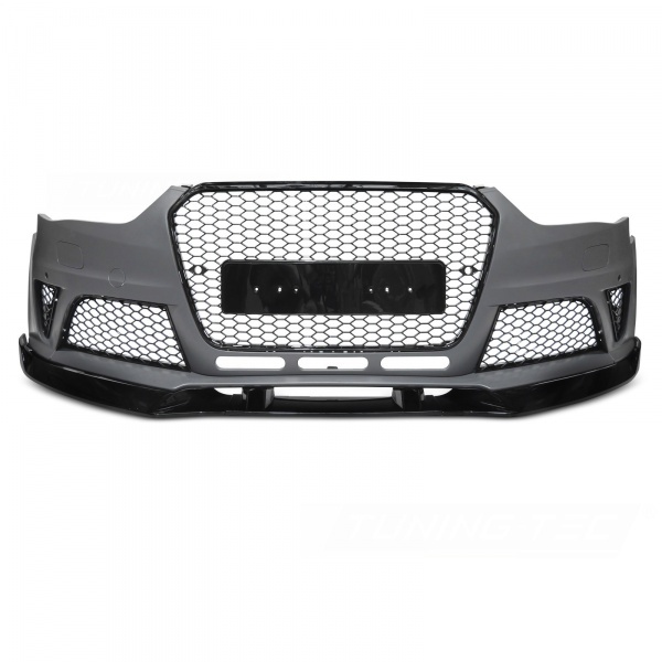 Pare choc avant AUDI A4 B8 phase 2 11-15 - Look RS4 + lame - Noir