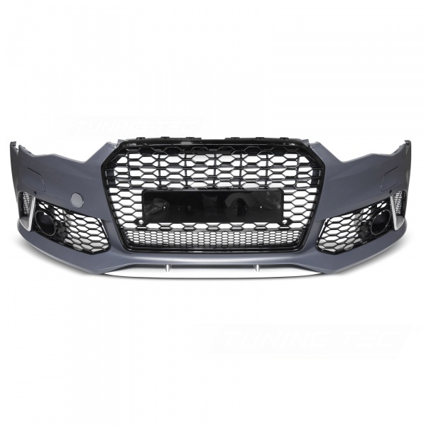 Pare choc avant AUDI A6 C7 phase 2 14-18 - Look RS6 - Noir - PDC