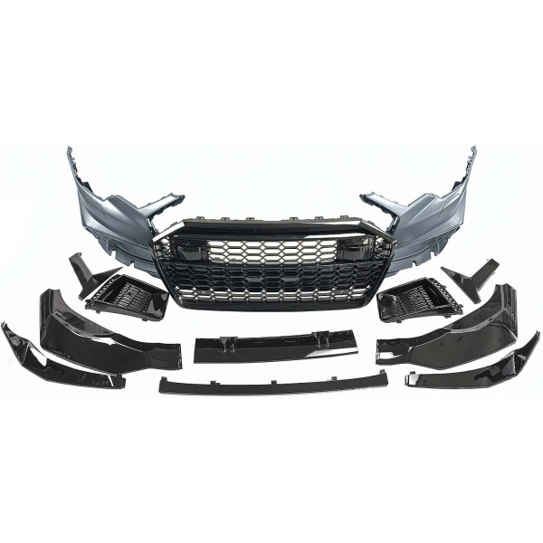 Pare choc avant AUDI A6 C8 18-22 - Look RS6 - Noir Brillant
