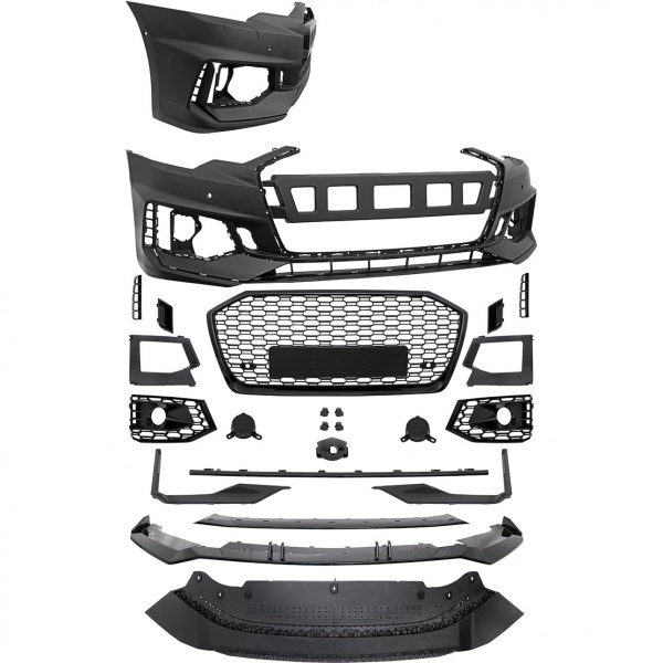 Pare choc avant AUDI A6 C8 - Look RS6 - Noir brillant