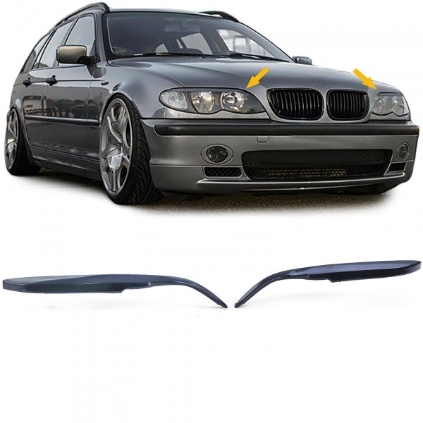 2 Paupieres de phares BMW E46 01-05 - noir