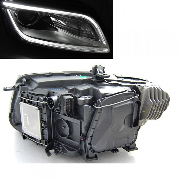 2 Phares avant Audi Q5 12-17 LED - chrome gris look facelift