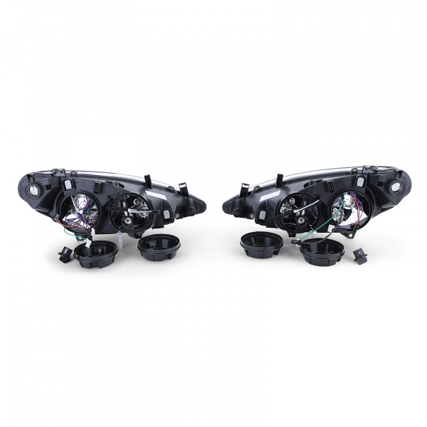 2 Phares avant Peugeot 307 01-05 look sport - Noir