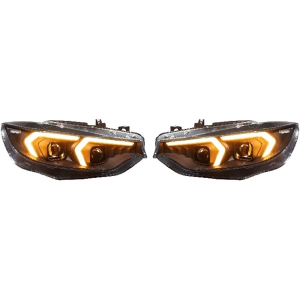 2 Phares xenon AFS BMW Serie 4 F32 F33 Angel Eyes look iconic - 13-17 - Noir