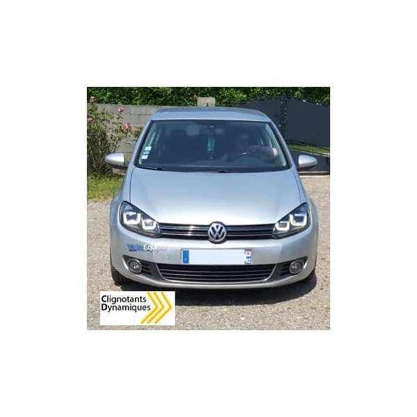 2 Phares avant VW GOLF 6 U-LED 08-13 noir - dynamiques