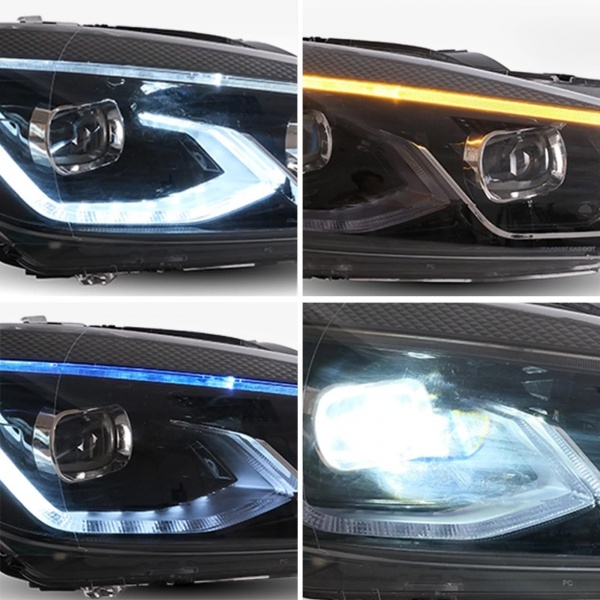 2 Phares halogene VW GOLF 6 fullLED 08-13 look facelift G8 silver - dynamiques