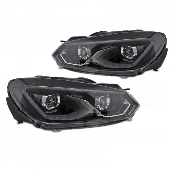 2 Phares halogene VW GOLF 6 fullLED 08-13 look facelift G8 silver - dynamiques
