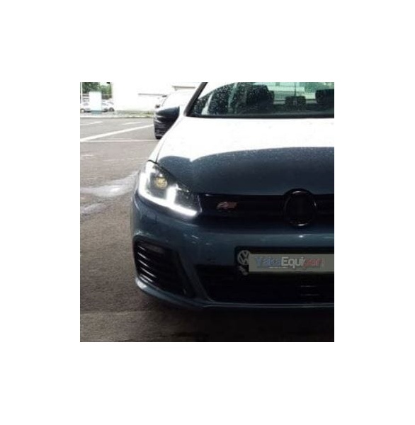 2 Phares avant VW Golf 7 - look GTI - Noir - Dynamiques