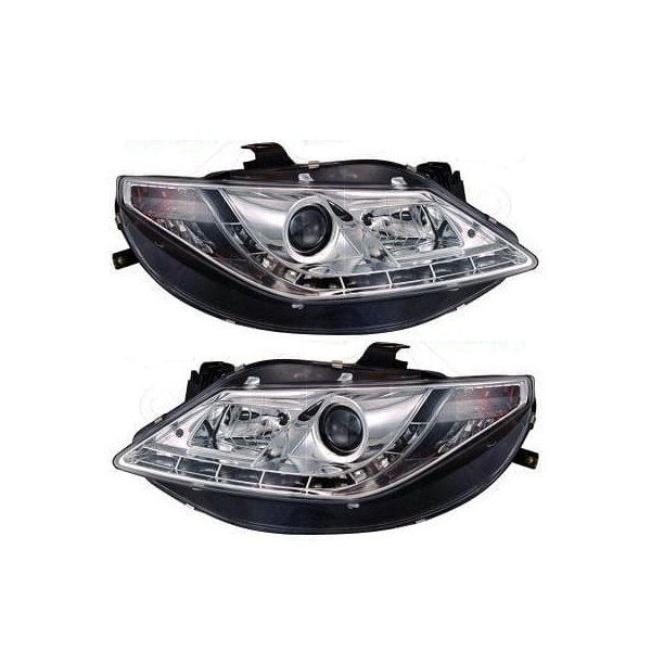 2 Phares SEAT Ibiza 08-12 - LED - Chrome
