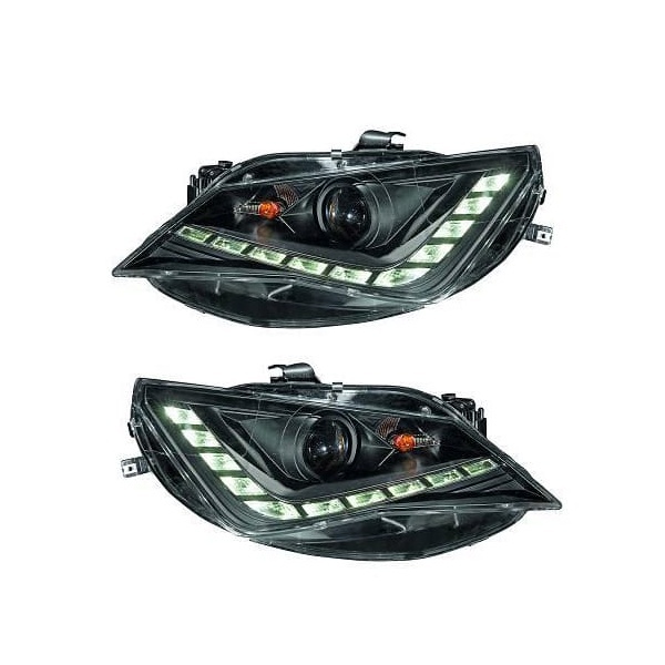 2 Phares SEAT Ibiza 12-15 - Feux jour LED - Noir