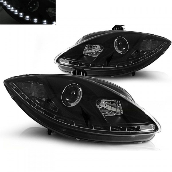 2 Phares SEAT Leon Altea 1P1 09-13 - Devil LED DRL R87 - Noir